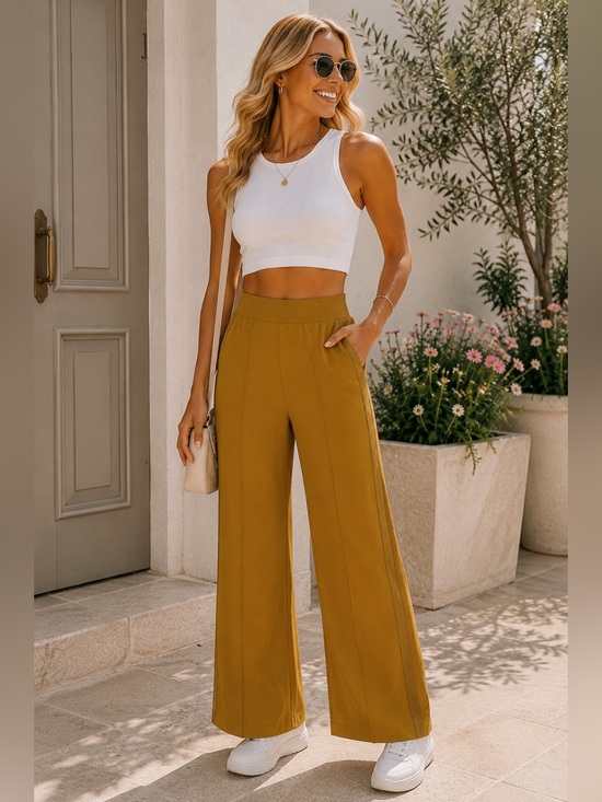 Athleta Pants - NWT ATHLETA Nolita Wide Leg Pants In Brass Yellow Size 2